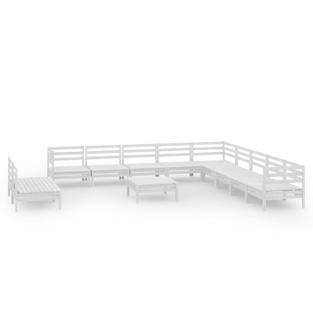 2-Delige Loungeset Massief Grenenhout Wit