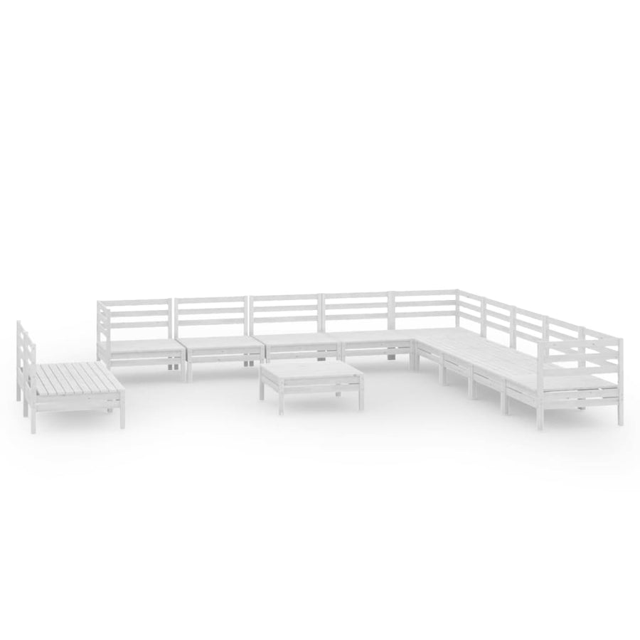2-Delige Loungeset Massief Grenenhout Wit