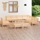 -Delige Loungeset Massief Grenenhout Naturel