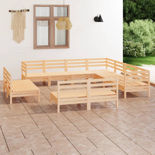 -Delige Loungeset Massief Grenenhout Naturel