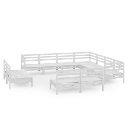 -Delige Loungeset Massief Grenenhout Wit