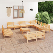 Loungeset 13-delig massief grenenhout
