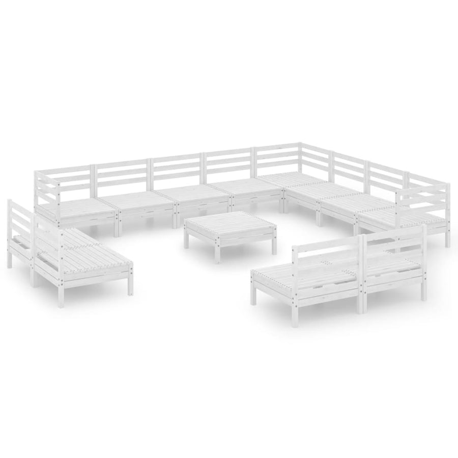 3-Delige Loungeset Massief Grenenhout Wit