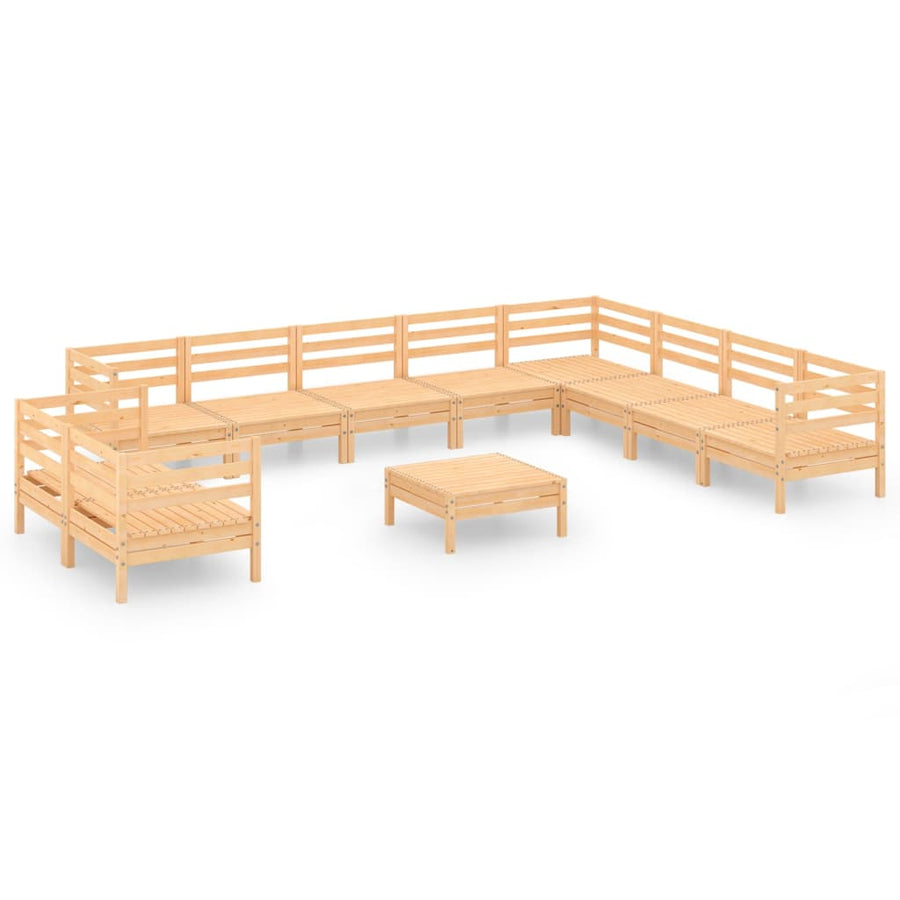 -Delige Loungeset Massief Grenenhout Naturel