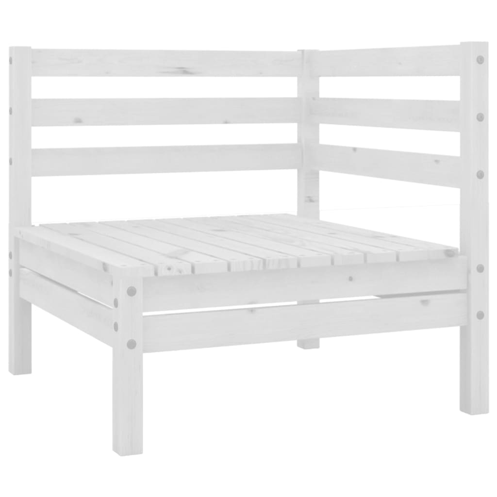 -Delige Loungeset Massief Grenenhout Wit