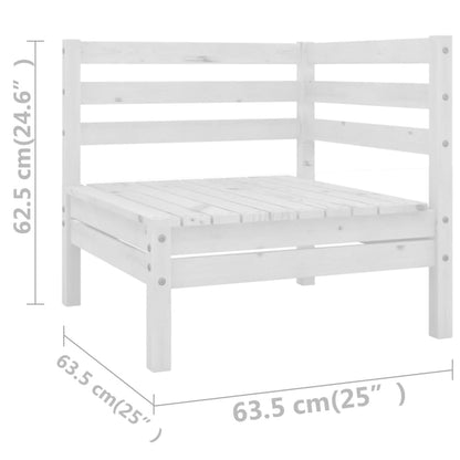 -Delige Loungeset Massief Grenenhout Wit