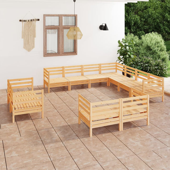 -Delige Loungeset Massief Grenenhout Naturel