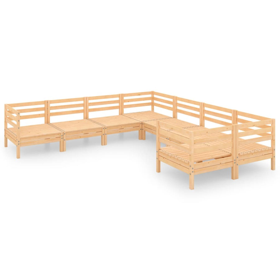 8-Delige Loungeset Massief Grenenhout Naturel