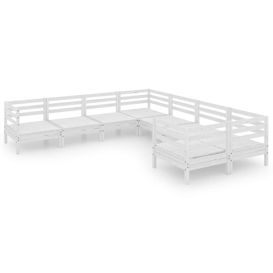 8-Delige Loungeset Massief Grenenhout Wit