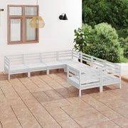 Loungeset 8-delig massief grenenhout wit