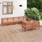 8-piece Solid Pine Lounge Set Honey Brown