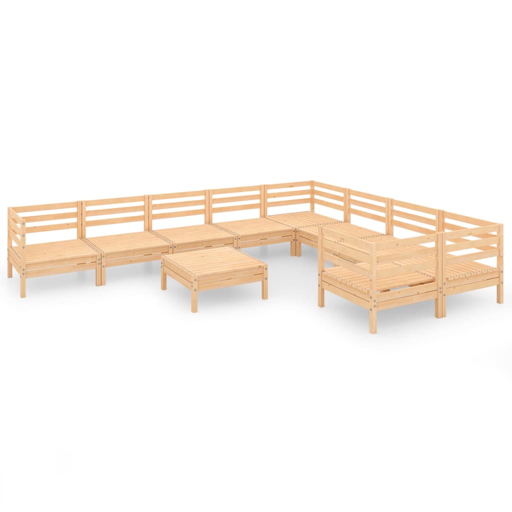 0-Delige Loungeset Massief Grenenhout Naturel