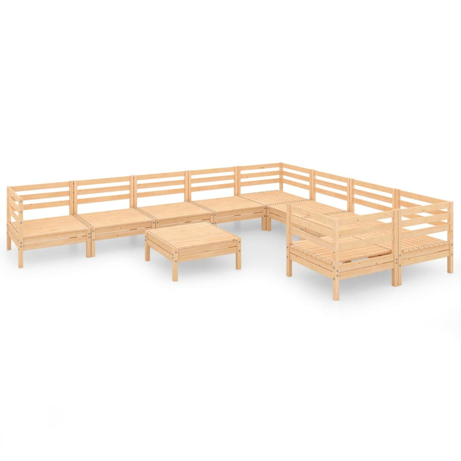 0-Delige Loungeset Massief Grenenhout Naturel