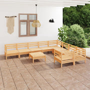 Loungeset 10-delig massief grenenhout