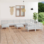 -Delige Loungeset Massief Grenenhout Wit