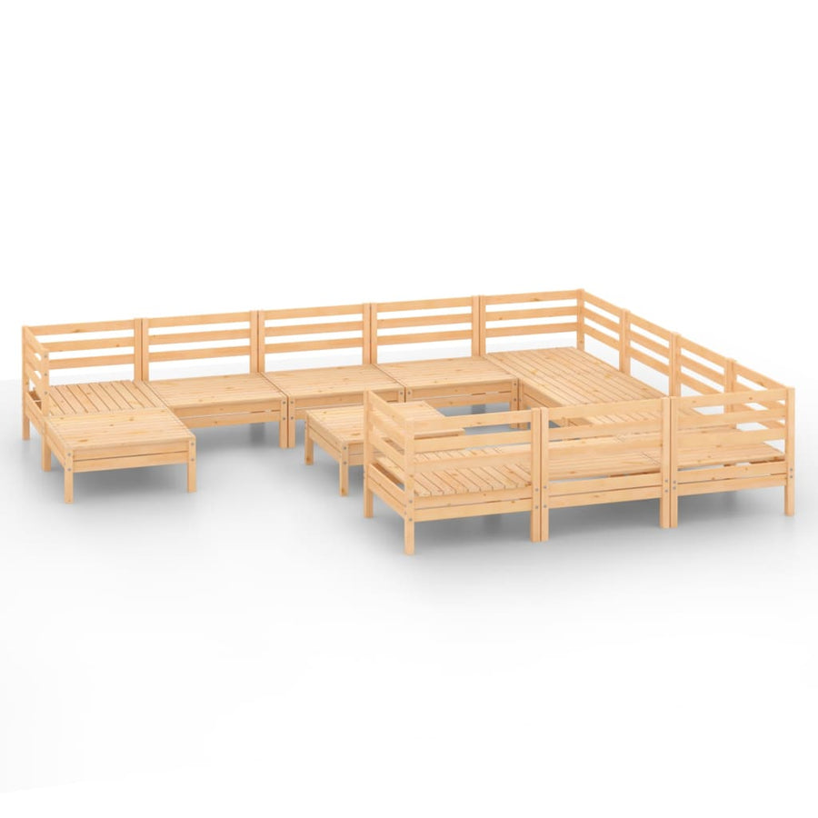 2-Delige Loungeset Massief Grenenhout Naturel