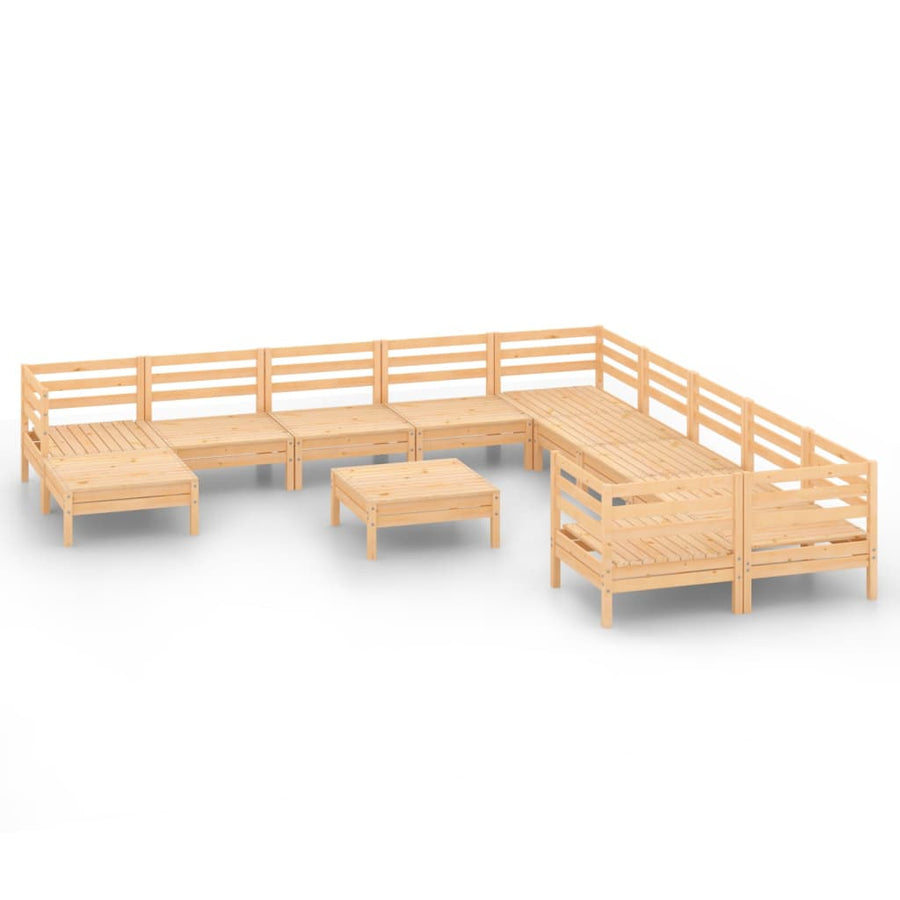 2-Delige Loungeset Massief Grenenhout Naturel