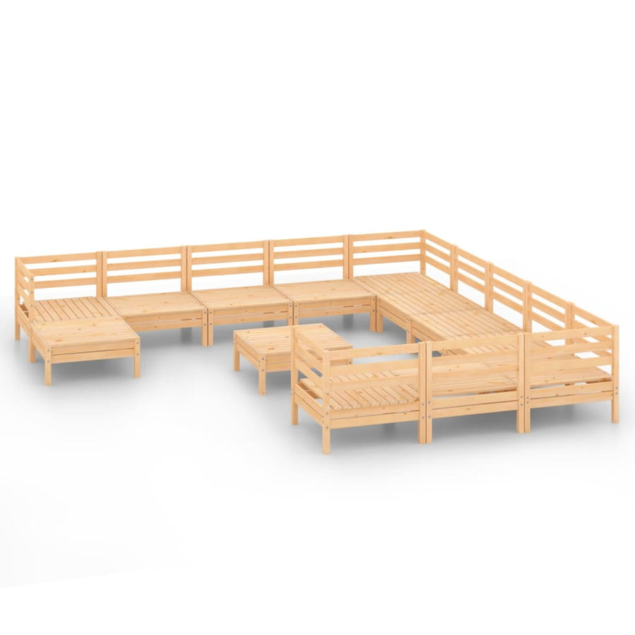 3-Delige Loungeset Massief Grenenhout Naturel