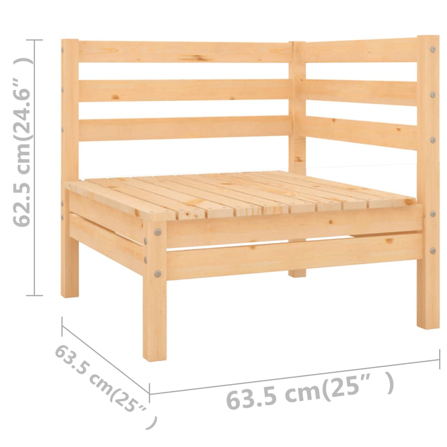 3-Delige Loungeset Massief Grenenhout Naturel