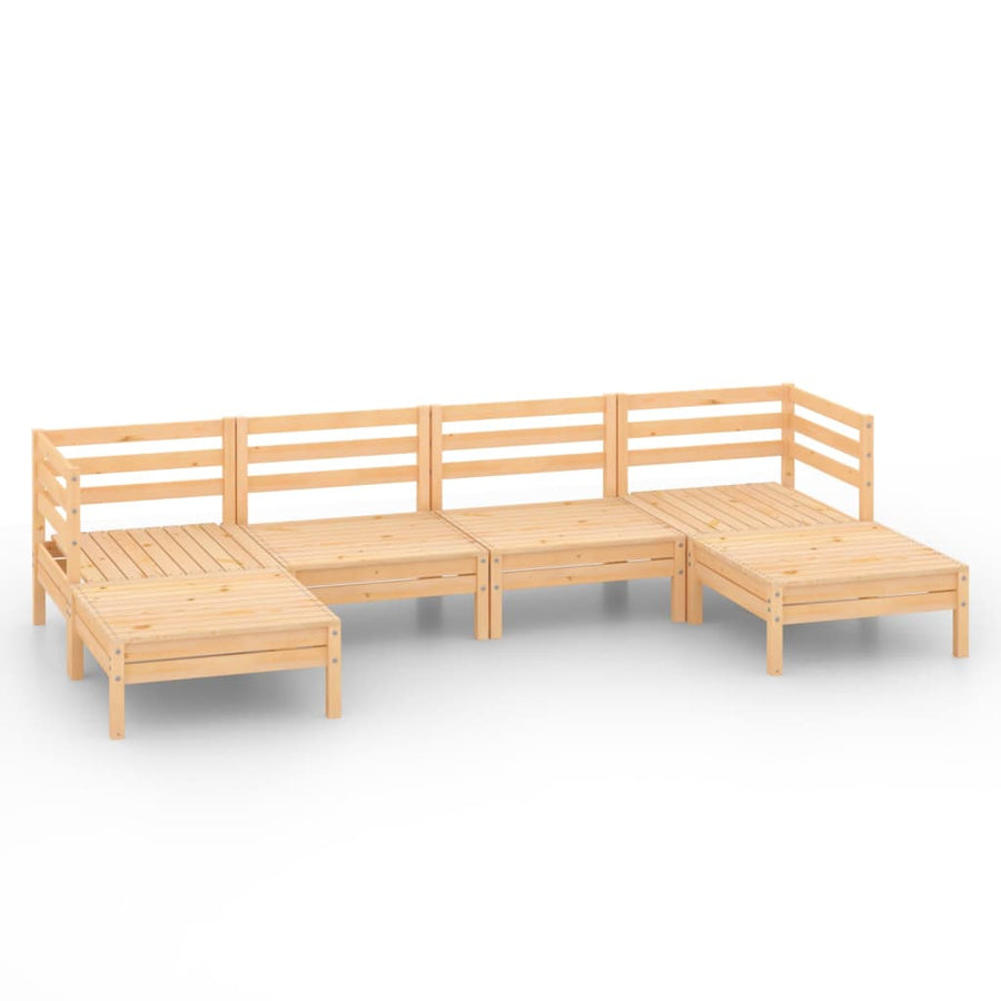 6-Delige Loungeset Massief Grenenhout Naturel