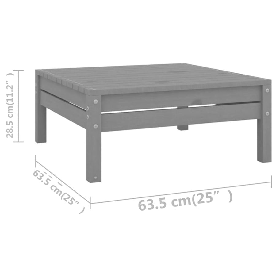 6-Delige Loungeset Massief Grenenhout Grijs