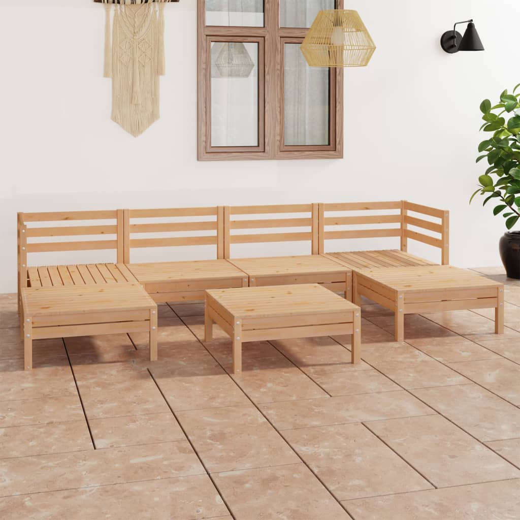 7-Delige Loungeset Massief Grenenhout Wit