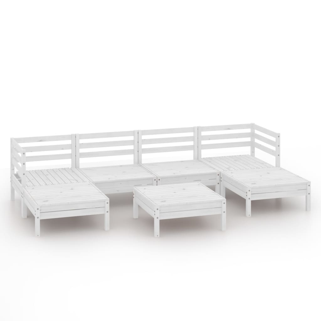 7-Delige Loungeset Massief Grenenhout Wit