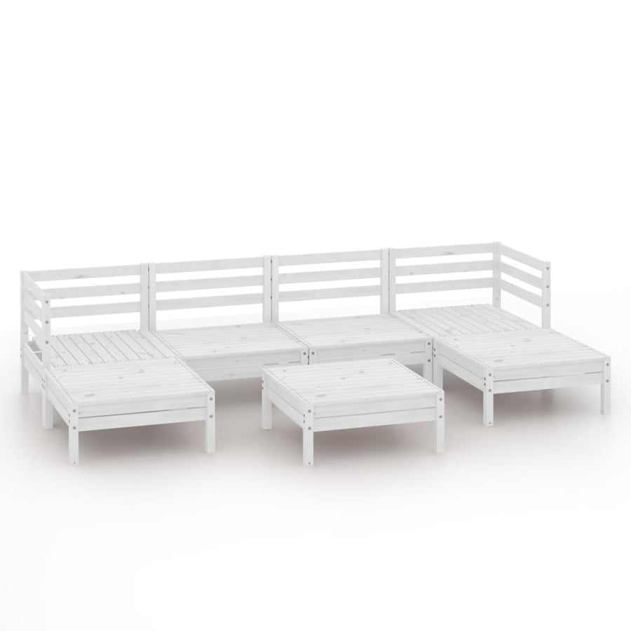 7-Delige Loungeset Massief Grenenhout Wit