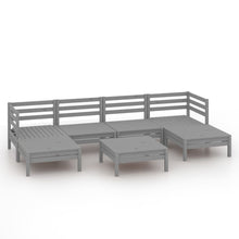 7-Delige Loungeset Massief Grenenhout Grijs