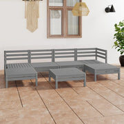 Loungeset 7-delig massief grenenhout grijs