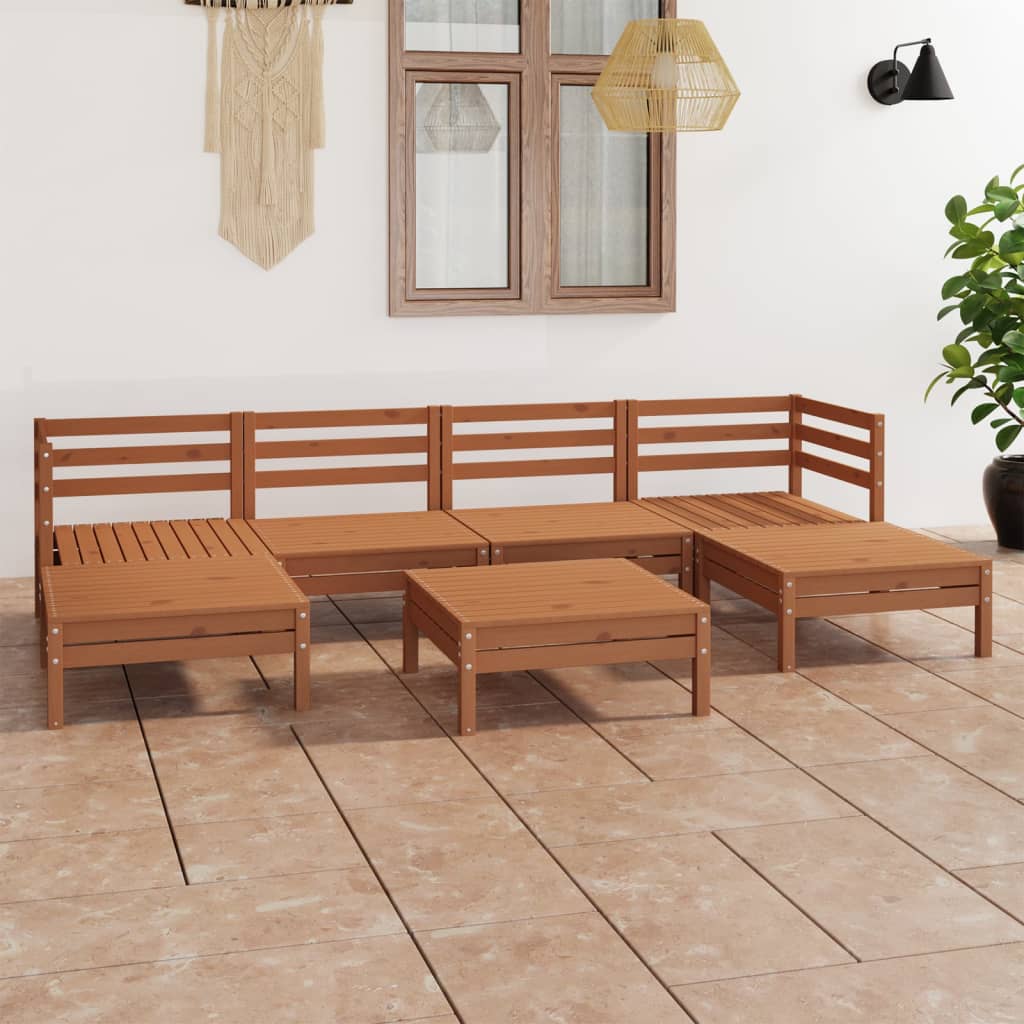 7-Delige Loungeset Massief Grenenhout Wit