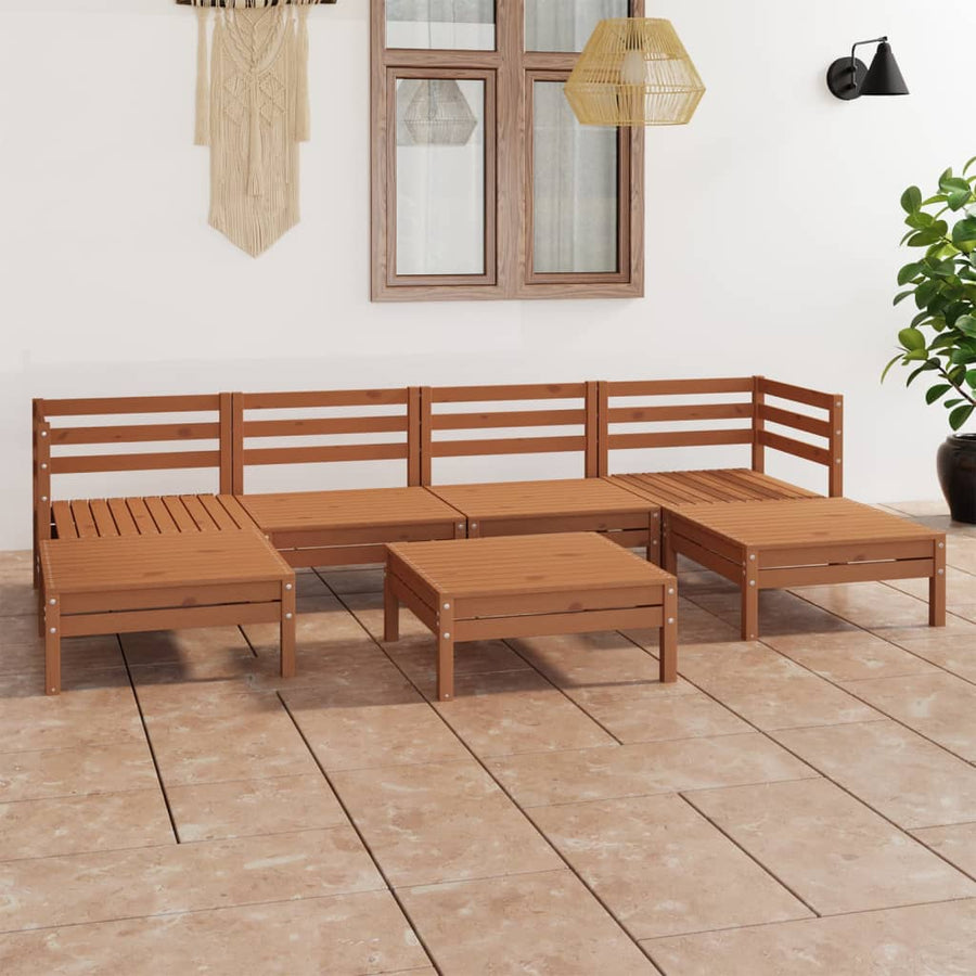 7-Delige Loungeset Massief Grenenhout Wit