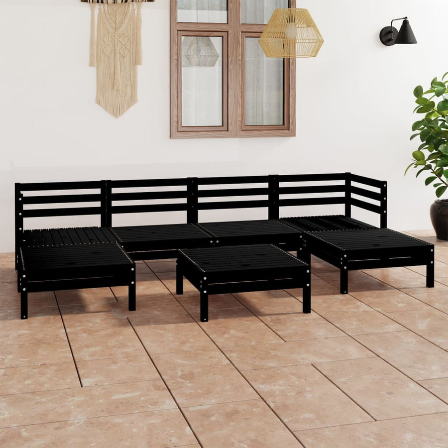 7-Delige Loungeset Massief Grenenhout Wit