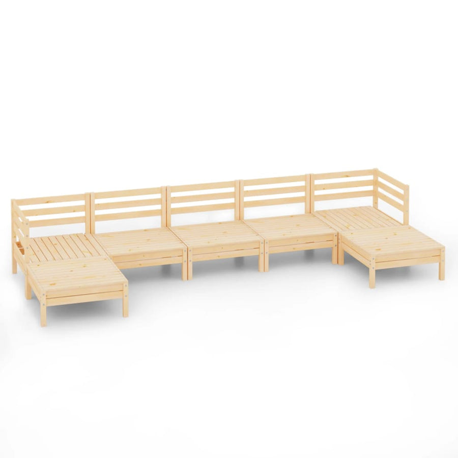 7-Delige Loungeset Massief Grenenhout Naturel