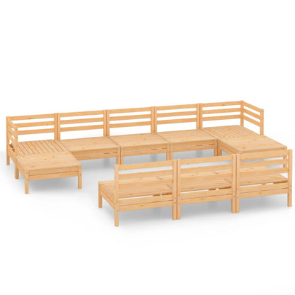 0-Delige Loungeset Massief Grenenhout Naturel