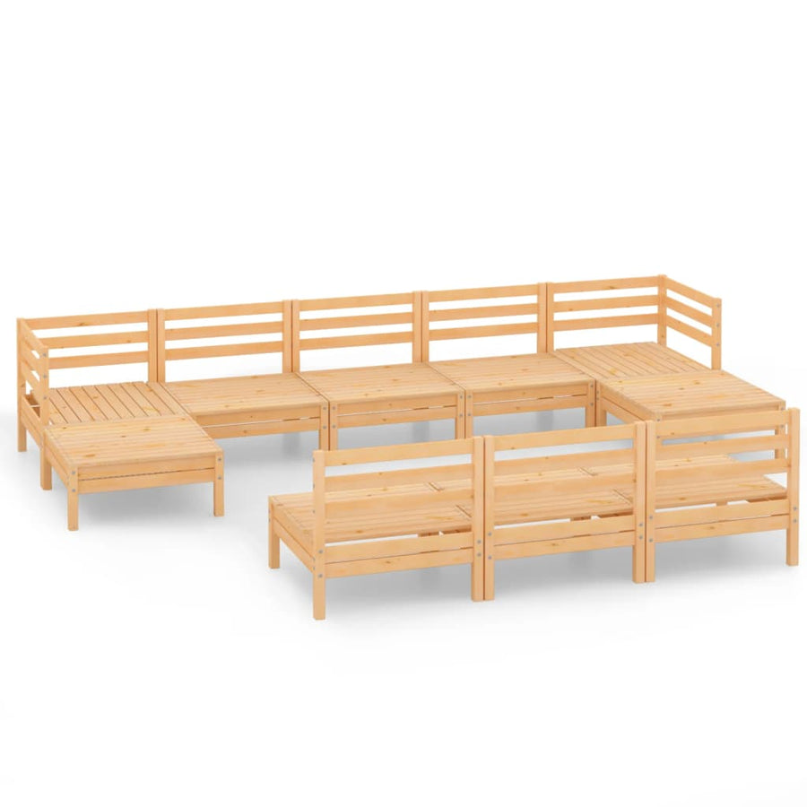 0-Delige Loungeset Massief Grenenhout Naturel