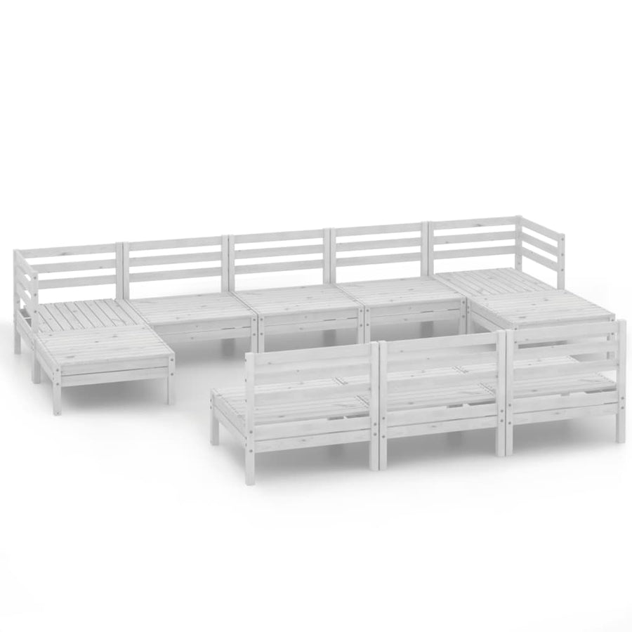 0-Delige Loungeset Massief Grenenhout Wit