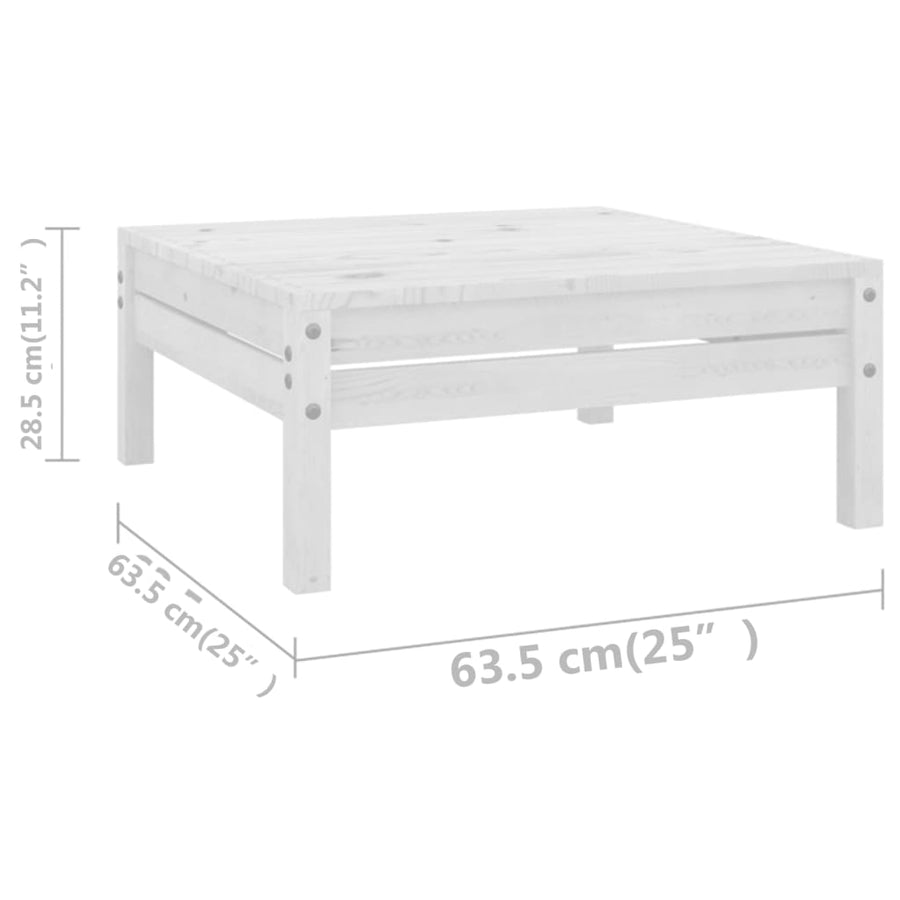 0-Delige Loungeset Massief Grenenhout Wit