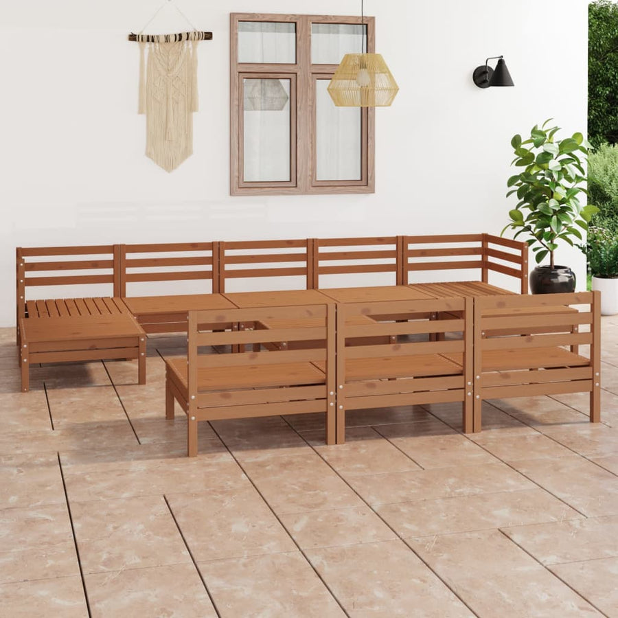 11-Delige Loungeset Massief Grenenhout Wit