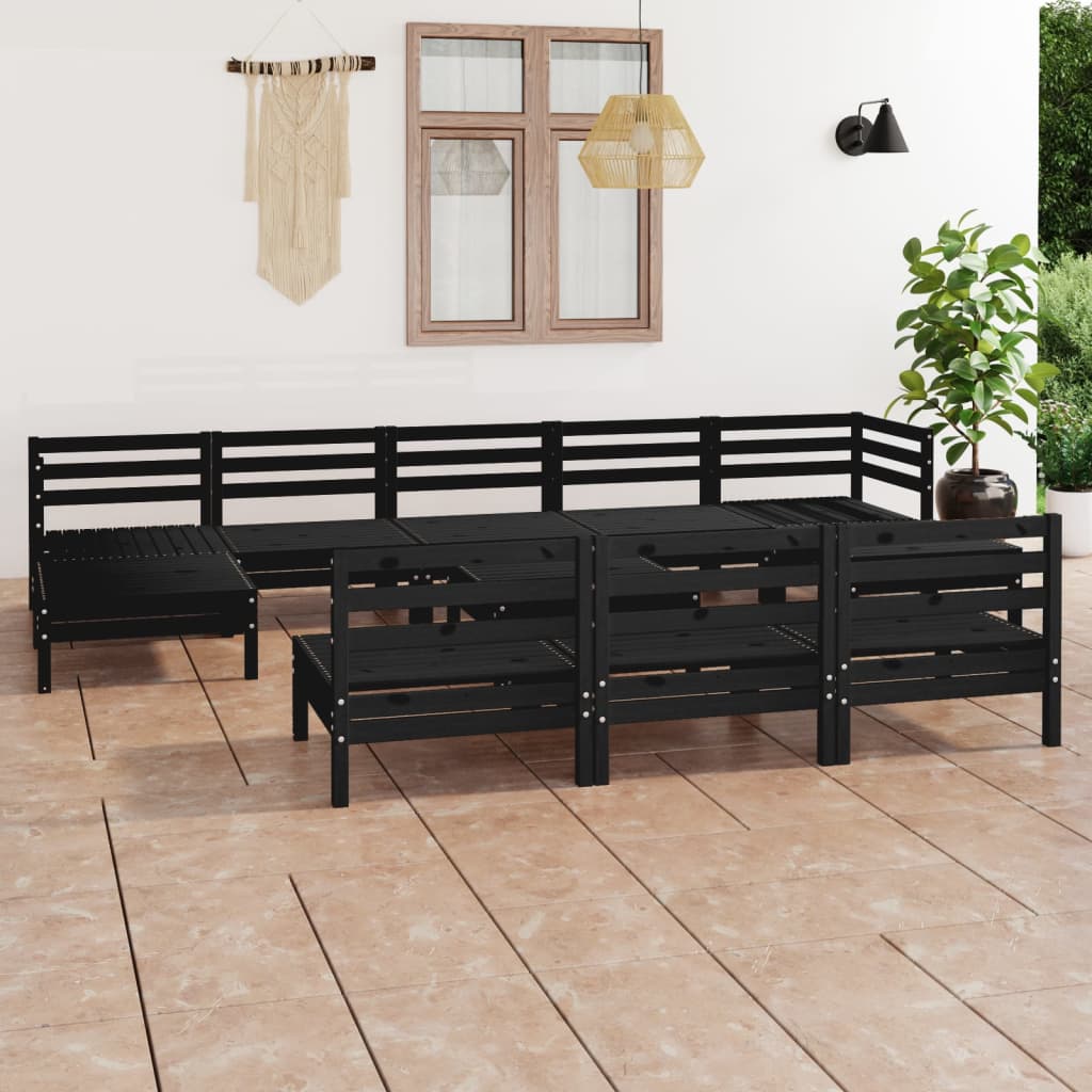 11-Delige Loungeset Massief Grenenhout Wit