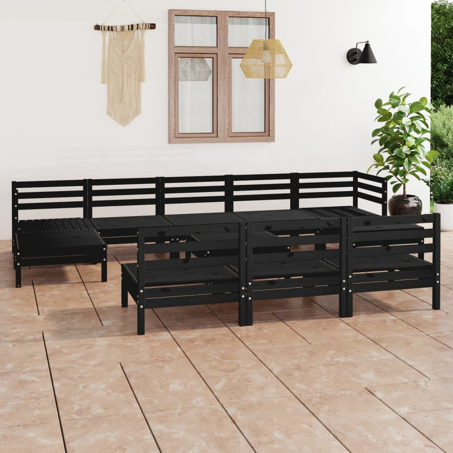 11-Delige Loungeset Massief Grenenhout Wit