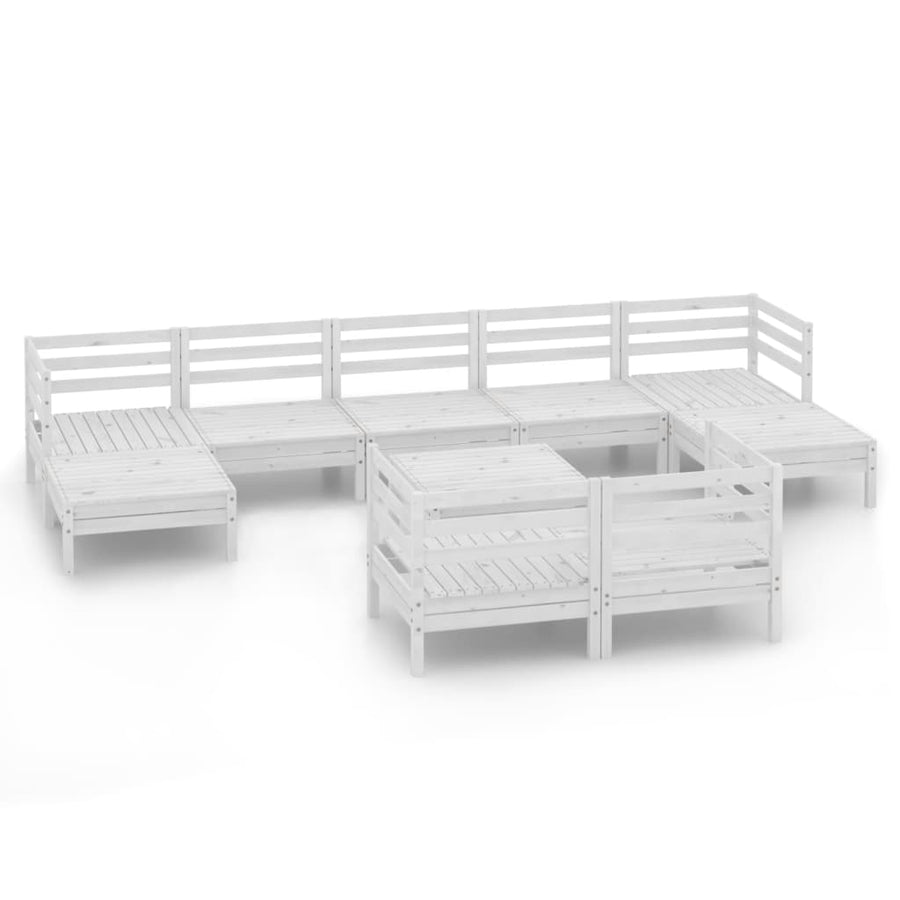 0-Delige Loungeset Massief Grenenhout Wit