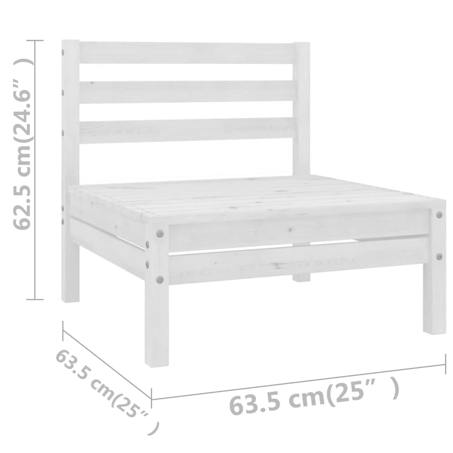 0-Delige Loungeset Massief Grenenhout Wit