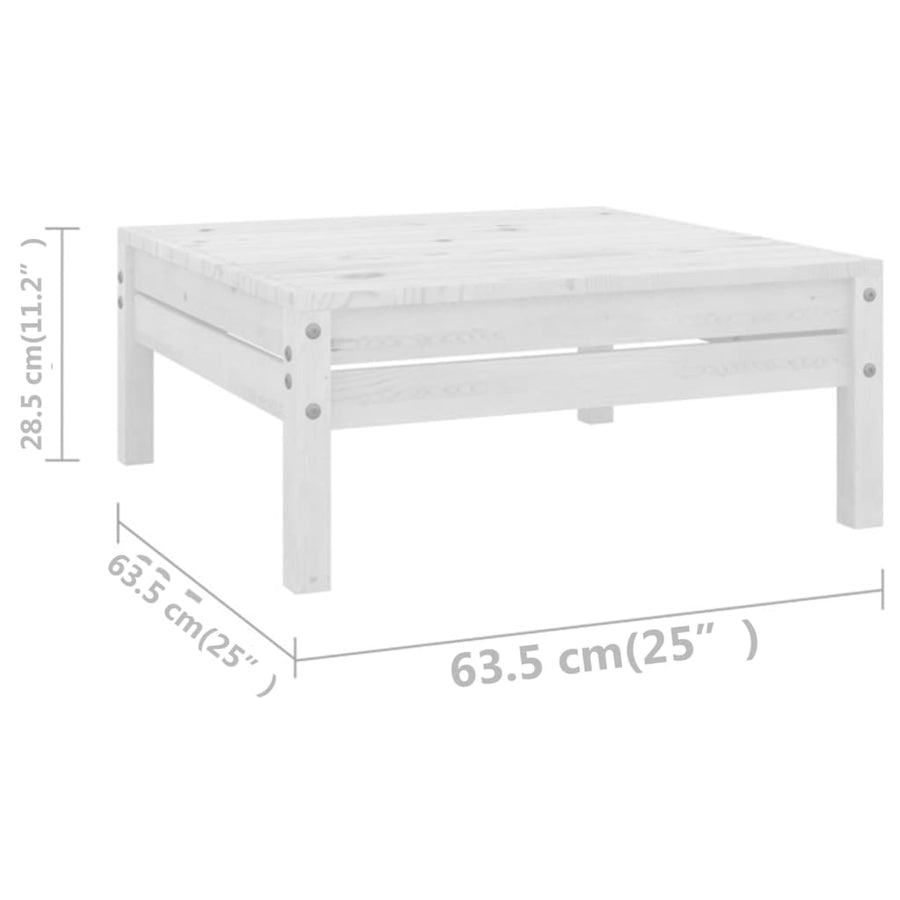 0-Delige Loungeset Massief Grenenhout Wit