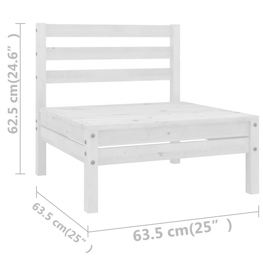 3083385  0-Delige Tuin Lounge Set Stevig Hout Grenen Wit