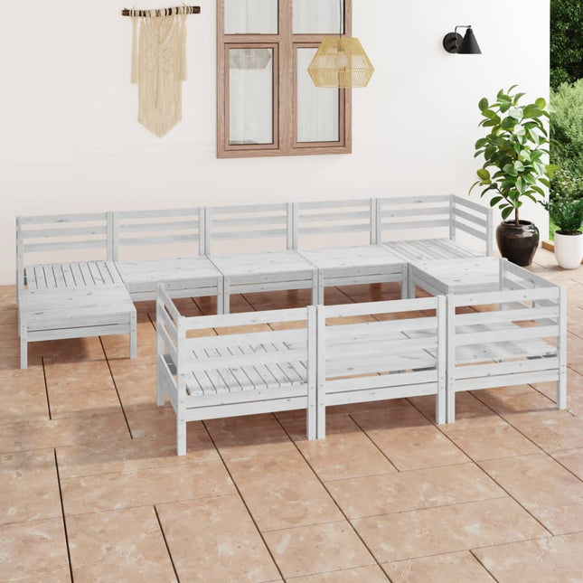 3083385  0-Delige Tuin Lounge Set Stevig Hout Grenen Wit