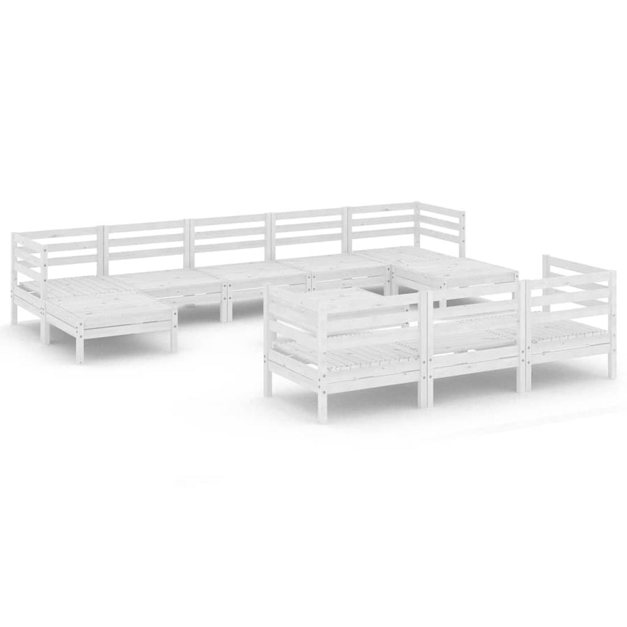 -Delige Loungeset Massief Grenenhout Wit