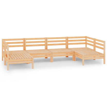 6-Delige Loungeset Massief Grenenhout Naturel