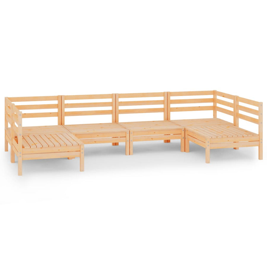 6-Delige Loungeset Massief Grenenhout Naturel