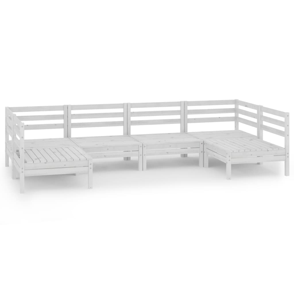 6-Delige Loungeset Massief Grenenhout Wit